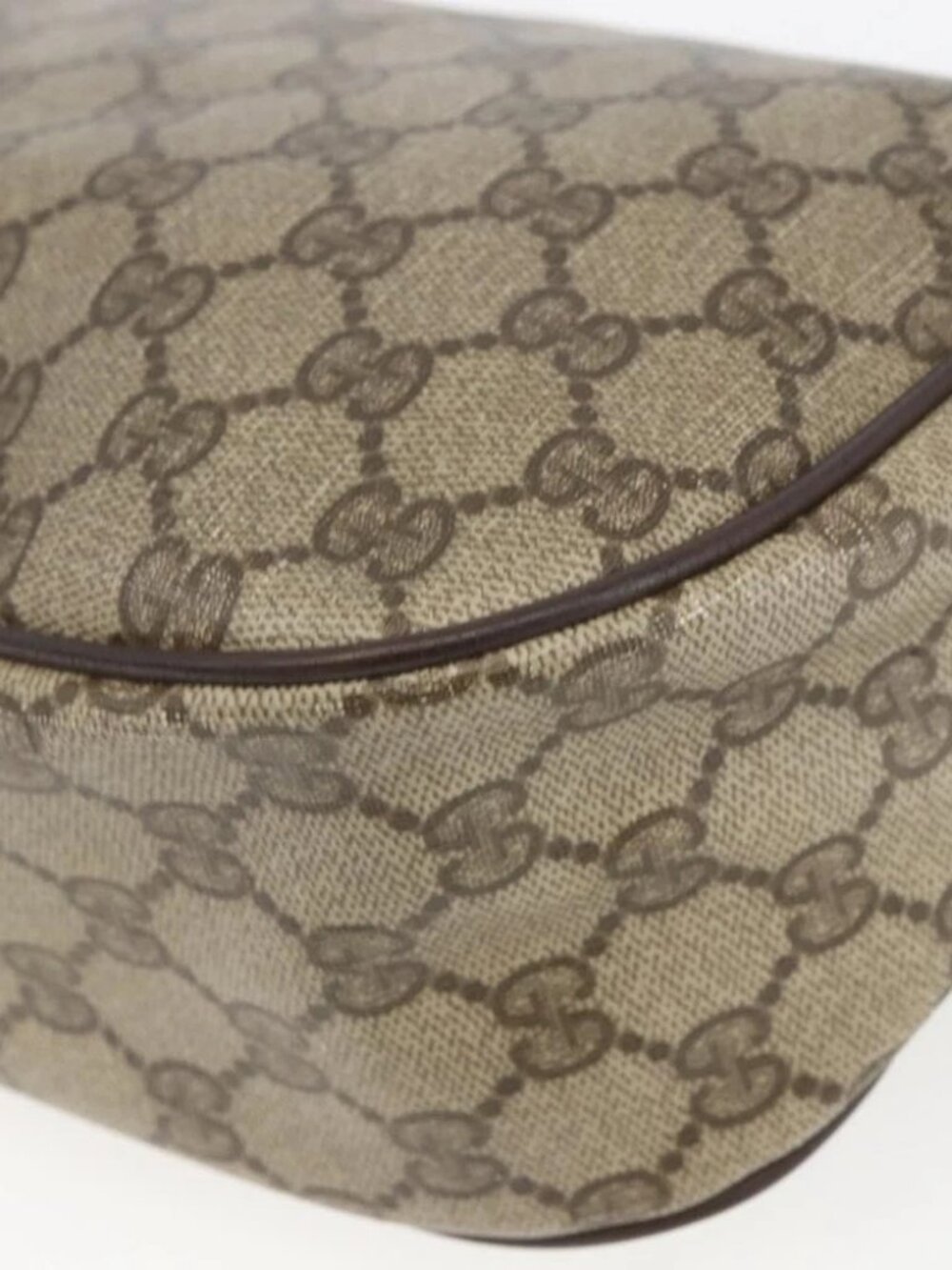 GUCCI GG Supreme Web Sherry Line Shoulder Bag PVC Beige - Picture 7 of 16